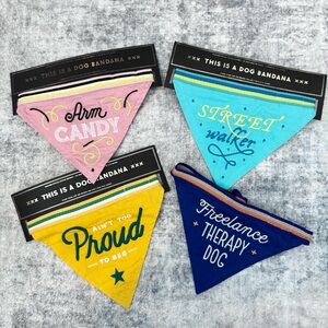 NEW EASY TIGER Colorful Embroidered Dog Bandanas - 100% Cotton